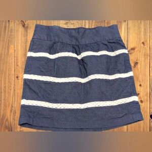 Banana Republic Bubble Mini Skirt Blue White Women's Size 4
